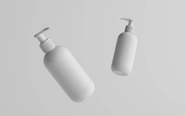 istock White Plastic Pump Bottle Mock-Up - Liquid Soap, Sanitizer, Shampoo Dispenser - Two Floating Bottles 1310726042