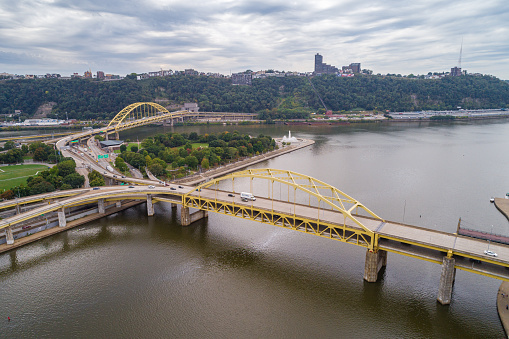 Fort Duquesne Bridge and Allegheny River in Pittsburgh, Pennsylvania
