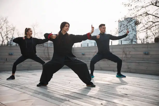 Photo of Lesson of tai chi form on outside area