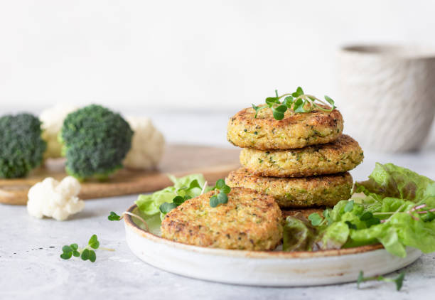 istock Vegan burgers with quinoa, broccoli, cauliflower 1310728002
