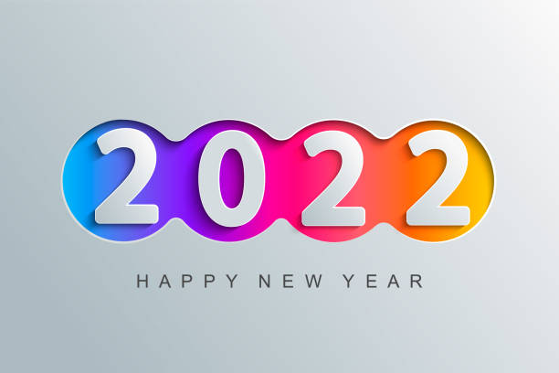 istock 2022 new year greeting card in paper cut style. 1310730685