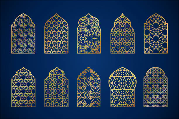 ilustrações de stock, clip art, desenhos animados e ícones de mosque doors ramadan kareem - arabic pattern