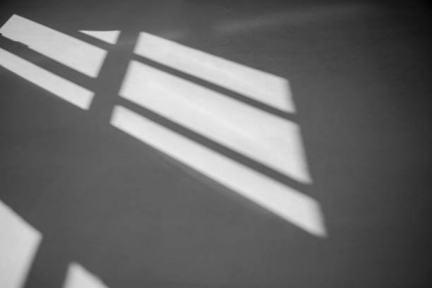istock shadow from a window on a white floor, geometric shape, black and white 1310745912