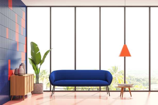 istock Bright living room interior with large panoramic window 1310746265