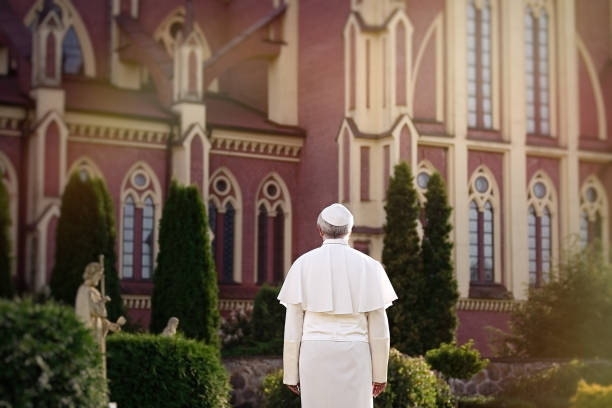 istock Pope walks in the garden 1310754766