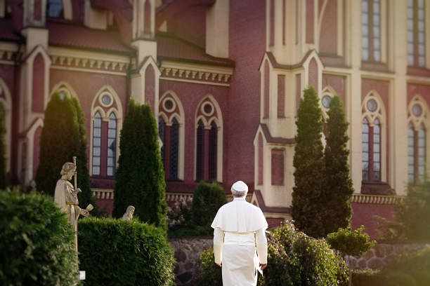 istock Pope walks in the garden 1310754818