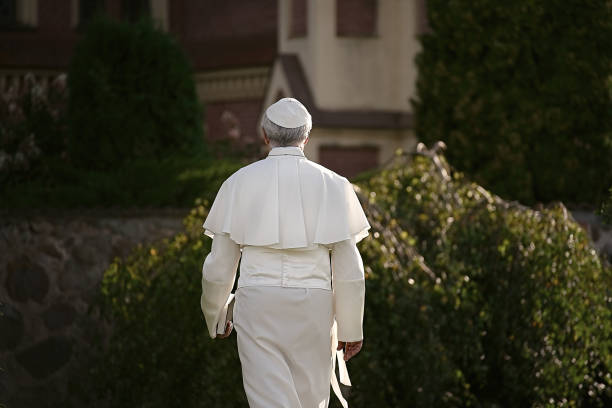 Pope walks in the garden
