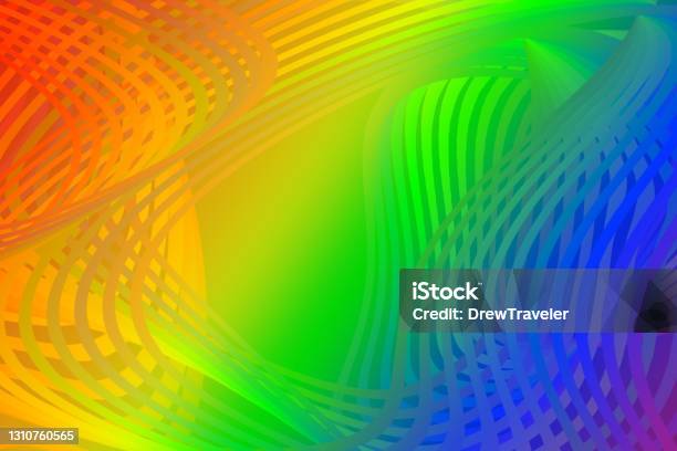 Geometric Futuristic Rainbow Circles And Lines Overlay Gradient Tunnel Effect Illustration Stock Illustration - Download Image Now