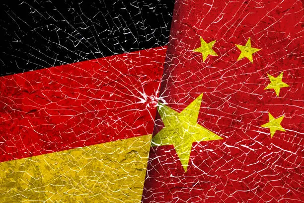Germany & China Diplomatic Dispute, Trade War, Finance and Economic Sanction Concepts.