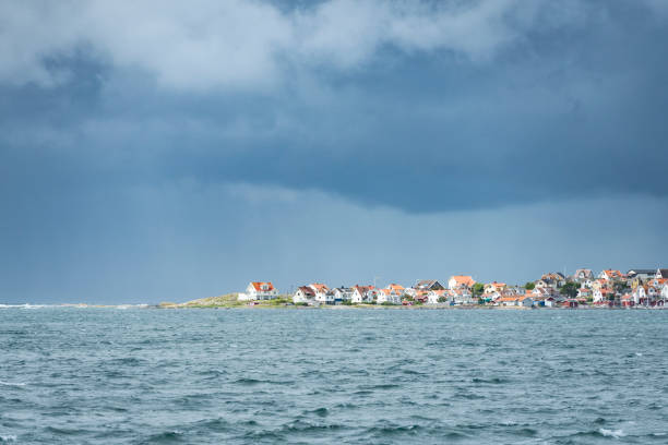 Fishing village in outer Archipelago of Gothenburg Fishing village on Island of Hyppeln in Bohuslan, Sweden västra götaland county stock pictures, royalty-free photos & images