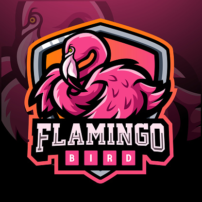 Flamingo bird mascot. esport  design