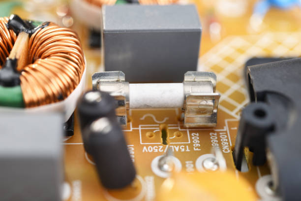 istock Electronic components and processor on a printed circuit. Close-up of electronic components on a TV, computer board. Integrated circuit. Information engineering. Semiconductor. PCB. 1310770732