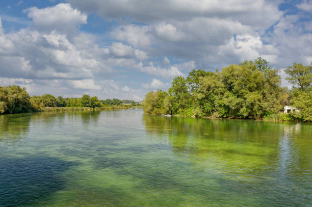 Alz River,Seebruck,Lake Chiemsee,Bavaria,Germany