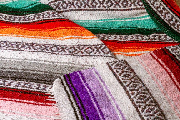 istock A colorful Southwestern design blanket in striped pattern 1310775618