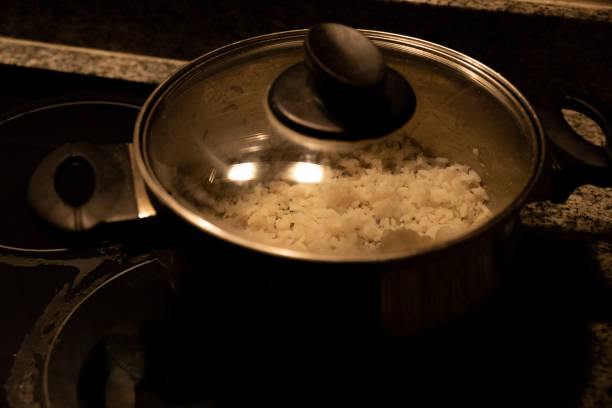 istock Rice pot at night at the kitchen 1310776863