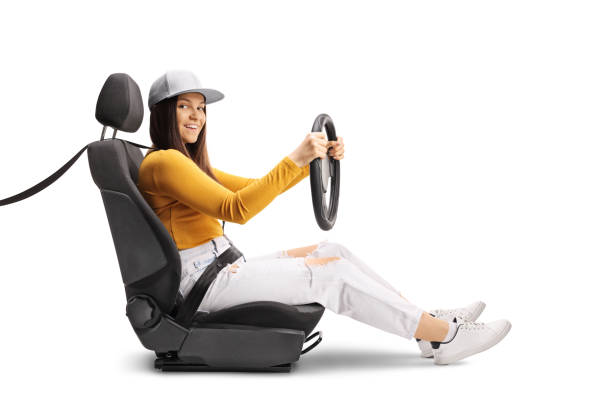 istock Young female driving with a seatbelt 1310777085