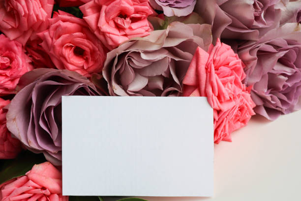 istock beautiful bouquet of roses and white blank for text 1310777981