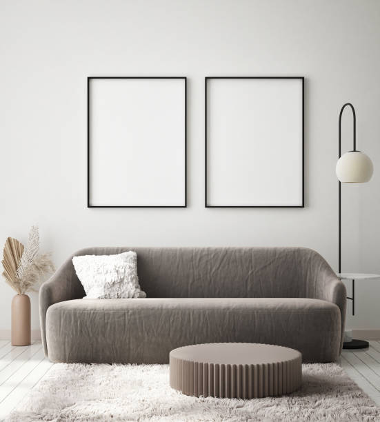 istock mock up poster frame in modern interior background, Art Deco style, 3D render 1310778198