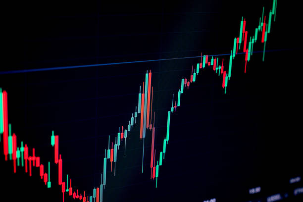 istock Stock exchange. Graphics growth forex finance market on tablet screen. Financial chart, stock analysis data for business. Abstract economy technology background. 1310779199