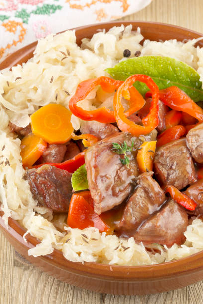 istock Spicy beef goulash with pickled cabbage series picuture 02 1310780566