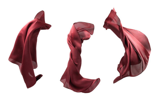 istock Flowing red silk scarf isolated on white background. 1310780741