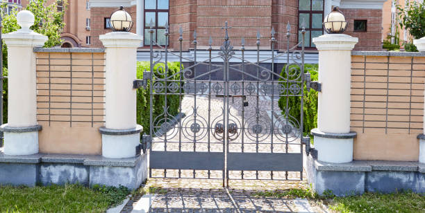 istock Wrought iron gates for a temple or church 1310786977