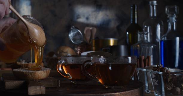 istock Making breakfast with buns and tea in the morning light 1310787042
