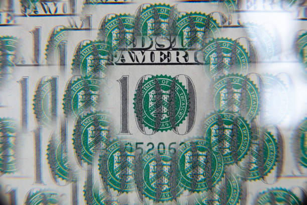 Detail of a hundred dollar bill.