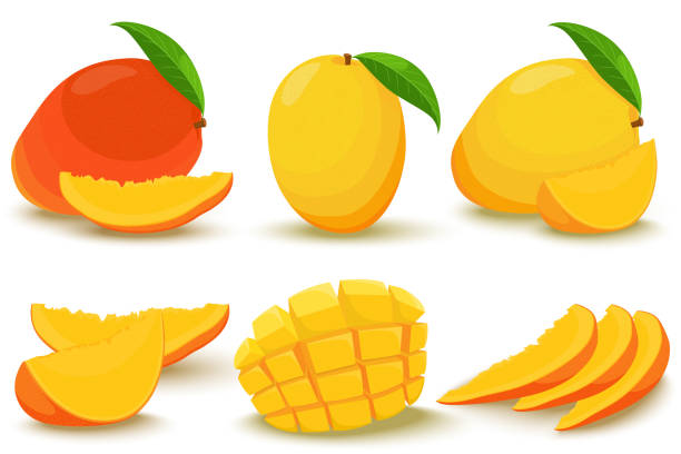 Cut Mango Illustrations, Royalty-Free Vector Graphics & Clip Art - iStock