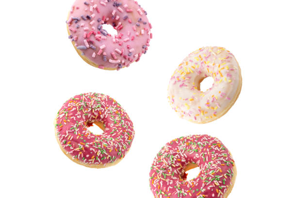 istock Donut close-up on a white background. Round donut isolated on white background. 1310797228