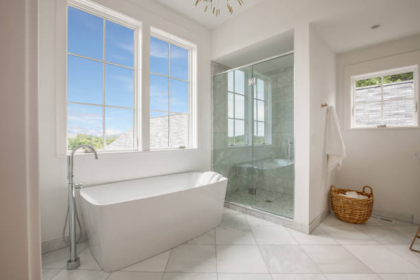 istock Freestanding bathtub in luxurious bathroom 1310799566