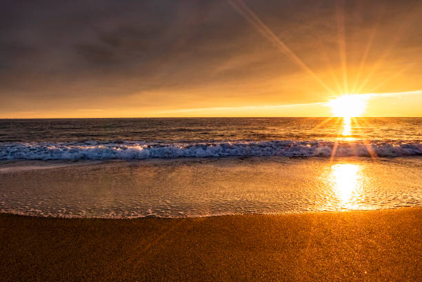 istock Sunset on the seaside of Liguria 1310803322