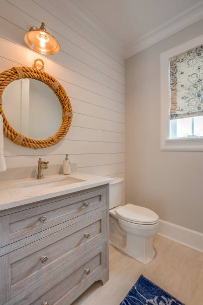 istock New bathroom with shiplap wall 1310803400