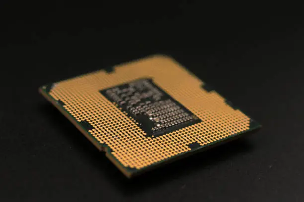 Photo of Intel cpu for pc computer close up macro