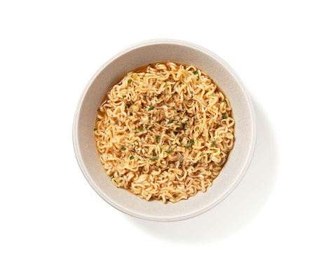 Instant ramen noodles with clipping path.