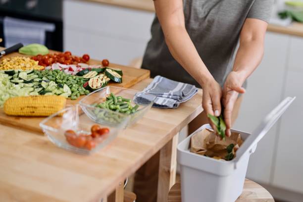 istock Woman putting organic waste in compost bin 1310812327