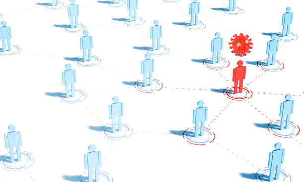 istock Spreading a disease in the society concept. 1310818689