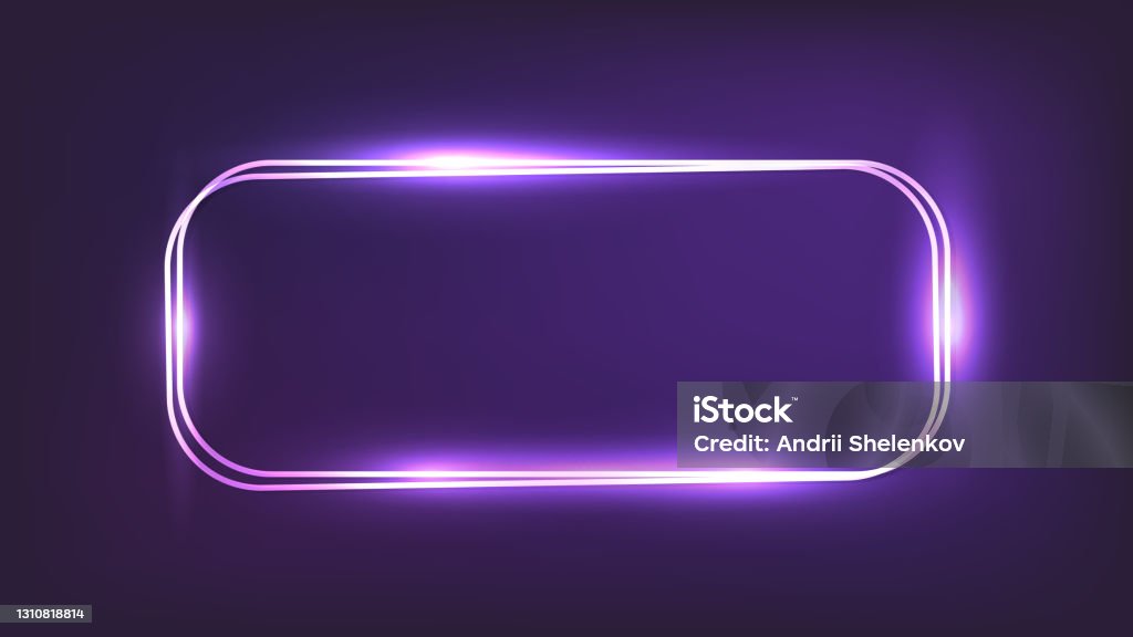 Neon Rounded Rectangle Frame Design Neon Double Rounded Rectangular Frame Stock Illustration - Download ...