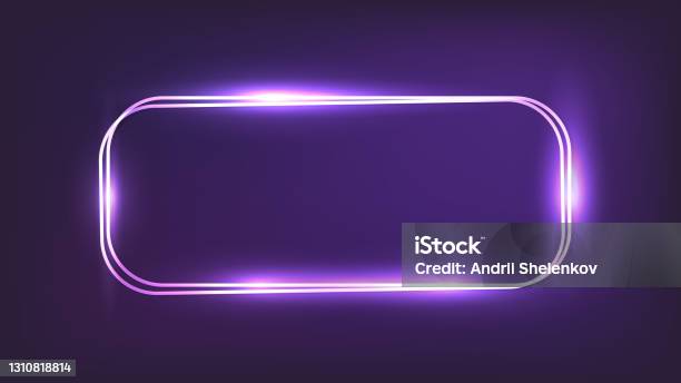 Neon Rounded Rectangle Frame Design Neon Double Rounded Rectangular Frame Stock Illustration - Download ...
