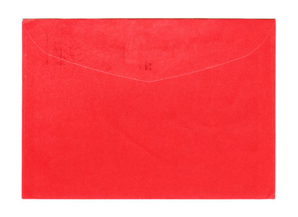 istock Rear view of unaddressed, sealed letter in a red envelope. 1310822956