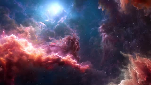 Colorful nebula in deep space