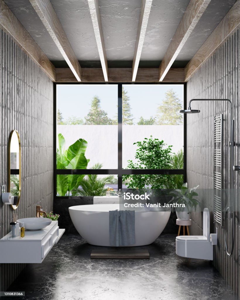 Dark modern bathroom, Casa de banho moderna escura em 2023