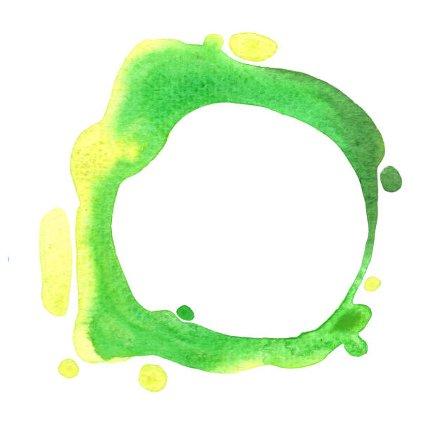 istock Green color wreath watercolor for decoration on spring, natural and toxic theme concept. 1310836540