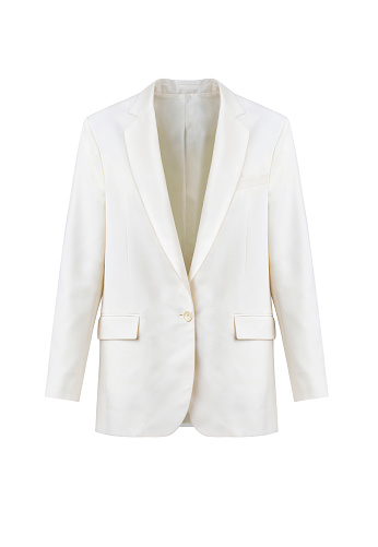 White blazer on isolated background. Classic jacket