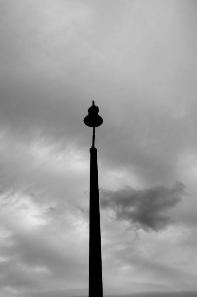 istock Modern street lamp close-up photo from bottom 1310847100