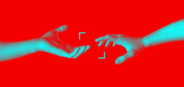 istock Hands reaching towards each other. Concept of human relation, togetherness or  partnership. 3D vector illustration. Can be used for advertising, marketing or presentation. 1310848170