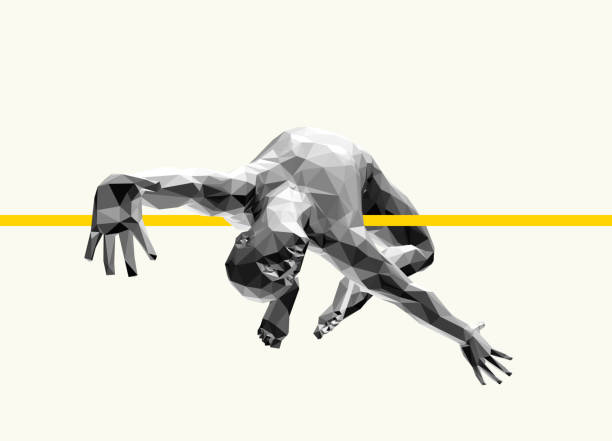 springenmann.3d menschliches körpermodell. gymnastik-aktivitäten für icon gesundheit und geschäft. vektor-illustration. - flexibility business gymnastics exercising stock-grafiken, -clipart, -cartoons und -symbole