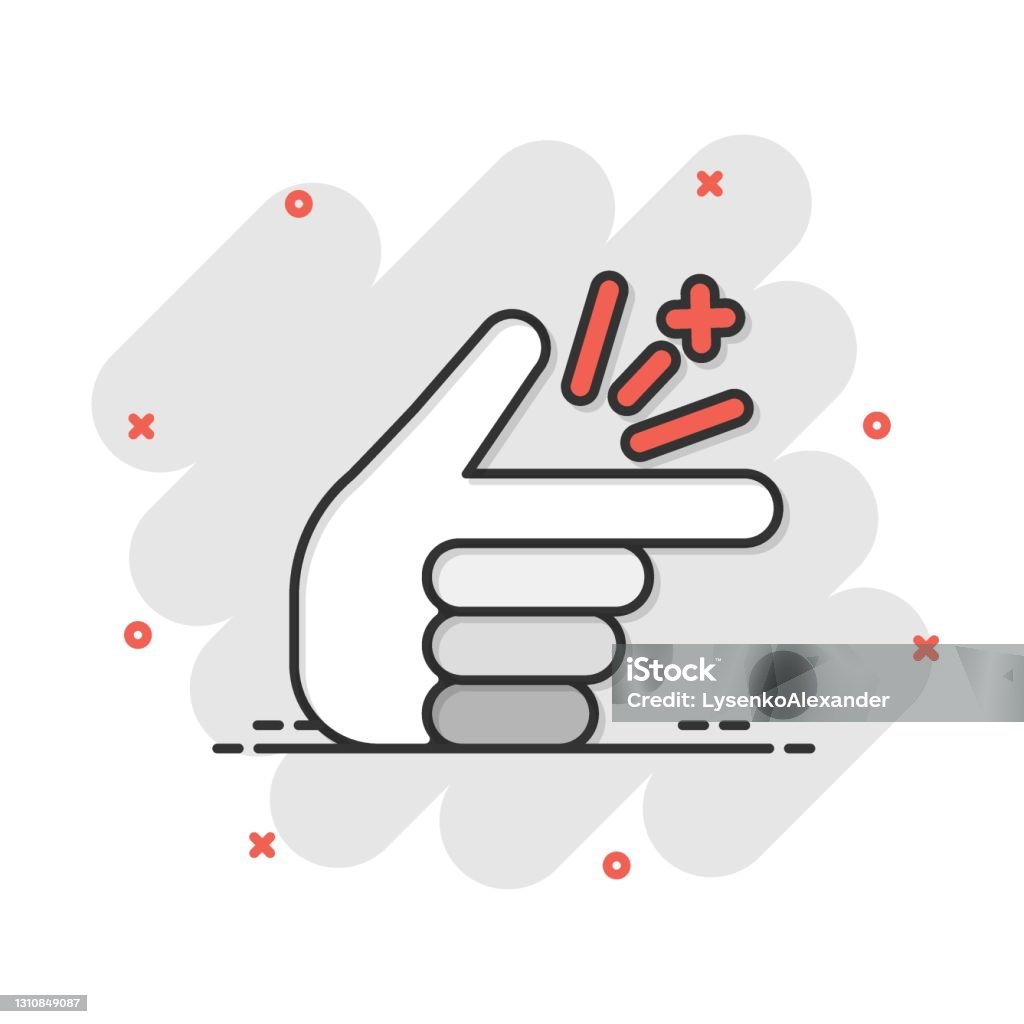 Biểu Tượng Chụp Ngón Tay Theo Phong Cách Truyện Tranh Biểu Thức ...