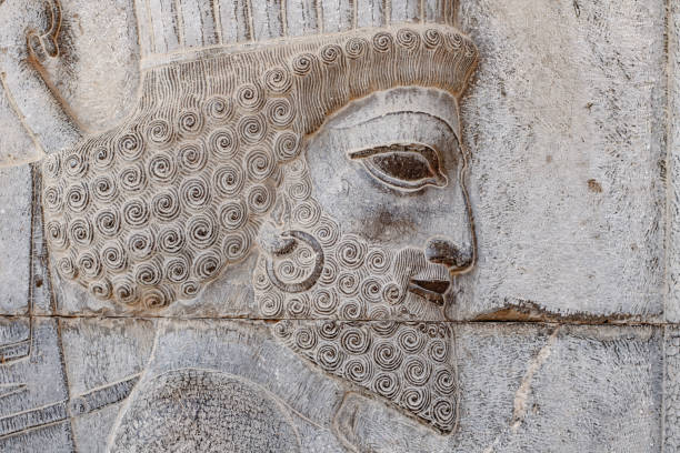 istock Detailed bas-relief of a Persian soldier head 1310849952