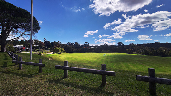 excellent meadow and sky views north of sydney. pasture or grassland. wonderful wooden fences. australia